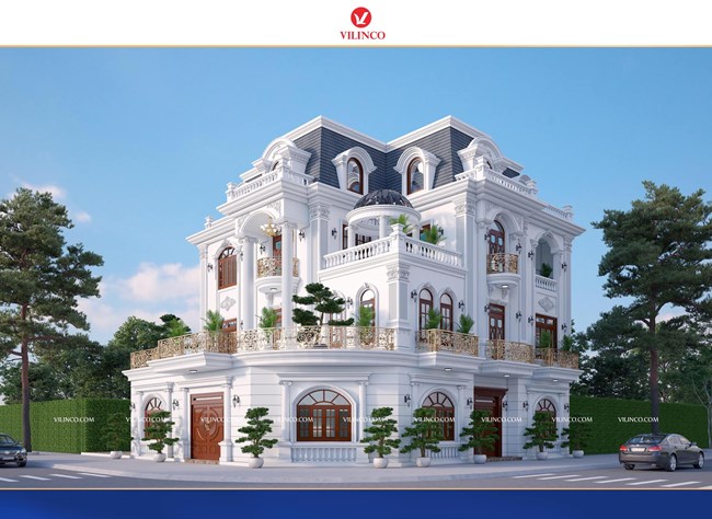 Mẫu biệt thự tân cổ điển 3 tầng kiểu Pháp đẹp tại Quảng Ninh